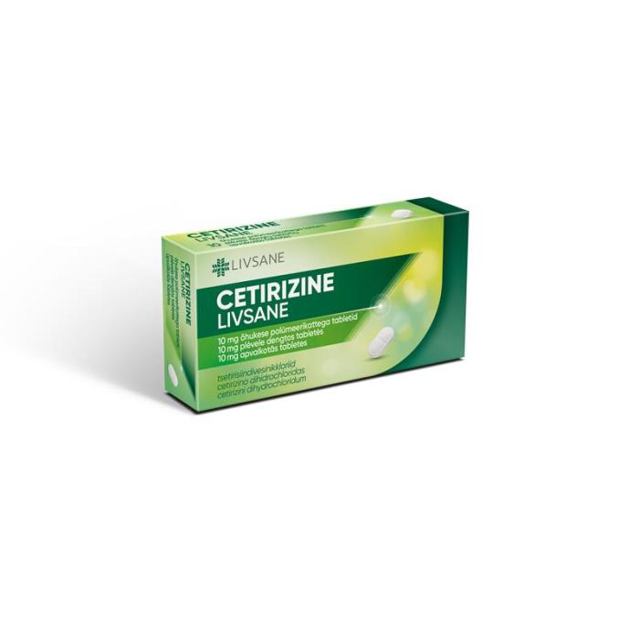 CETIRIZINE LIVSANE ÕHUK. POLÜM.KAT. TBL 10MG N10