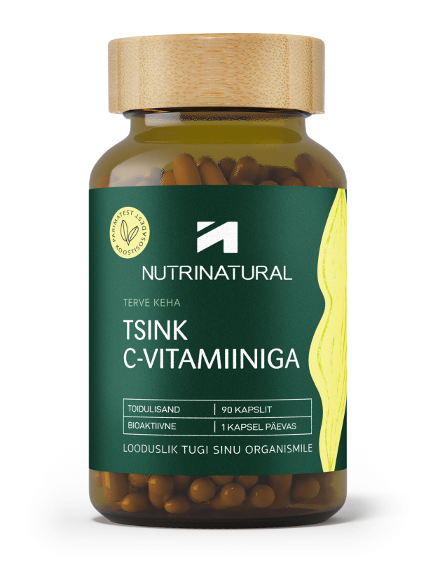 NUTRINATURAL TSINK C-VITAMIINIGA KAPSLID N90