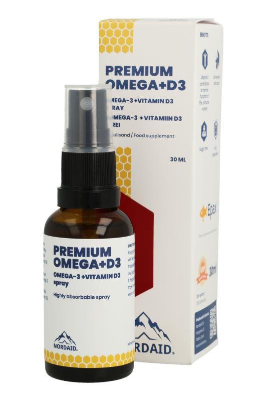 NORDAID PREMIUM OMEGA-3+D3 SUUKAUDNE SPREI 30ML
