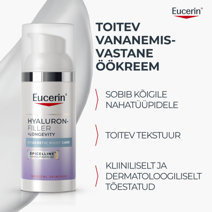 EUCERIN HYALURON-FILLER + LONGEVITY EPIGENETIC ÖÖKREEM 50ML