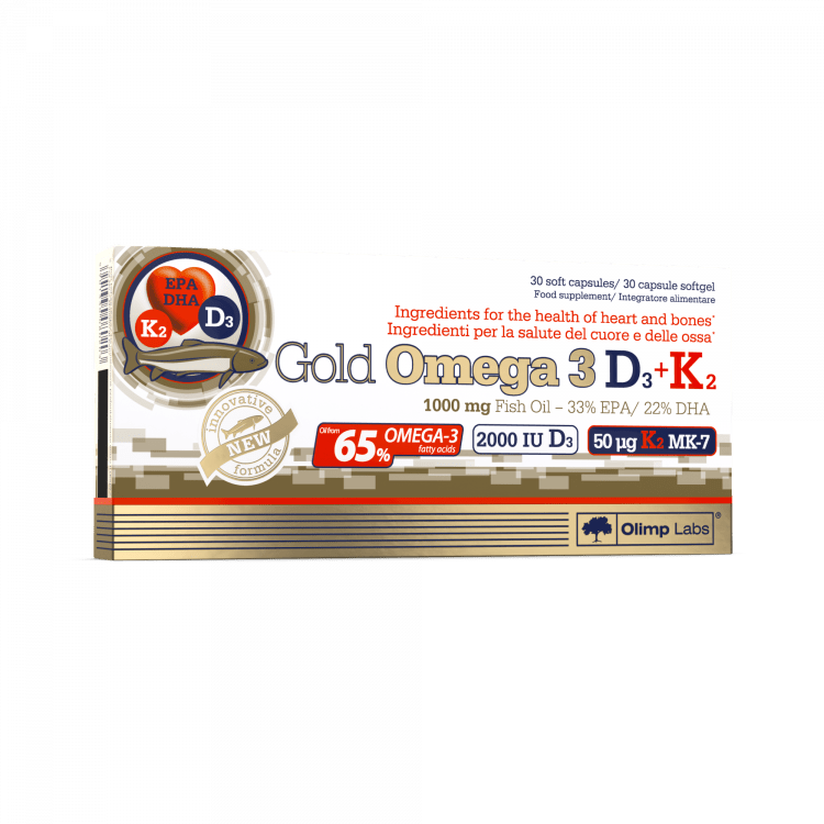 OLIMPLABS GOLD OMEGA-3+D3+K2 KAPSLID N30