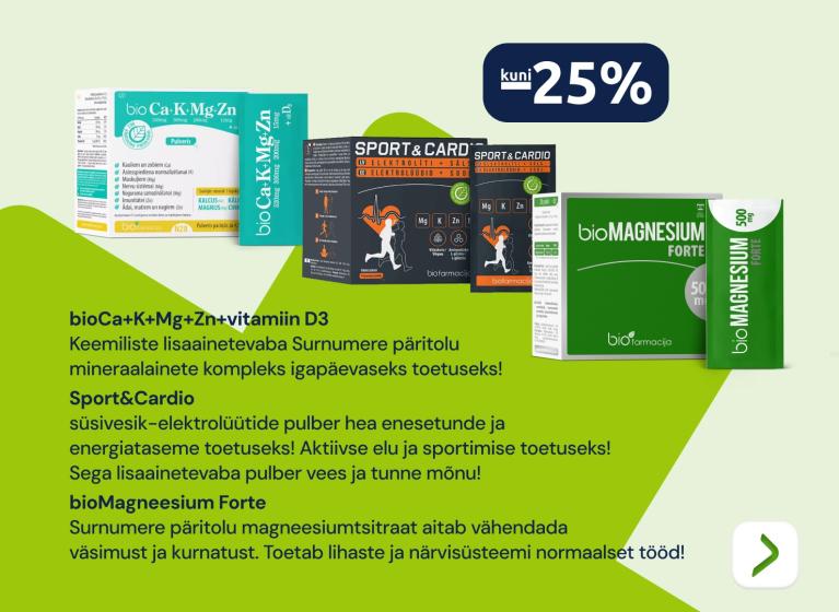 bioCa+K+Mg+Zn+vitamiin D3 kuni -25%