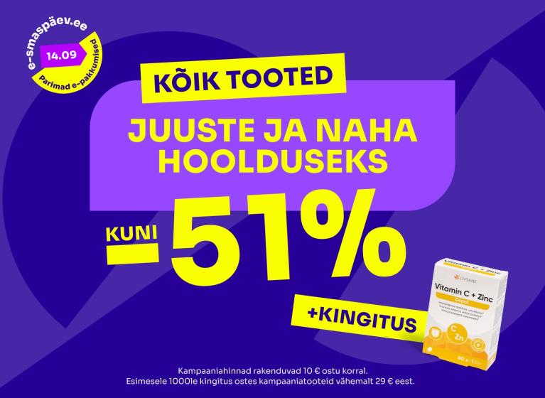 Kõik juuste ja naha hooldus kuni -51%