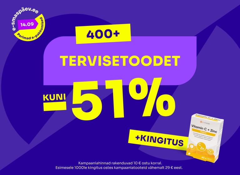 Tervisetooted kuni -51%