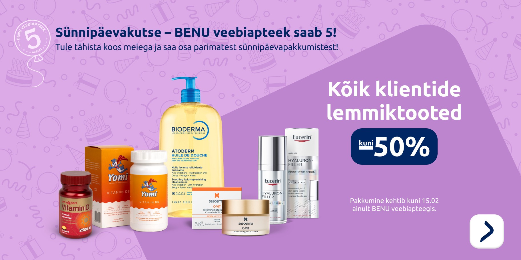 Kõik klientide lemmiktooted kuni  50%