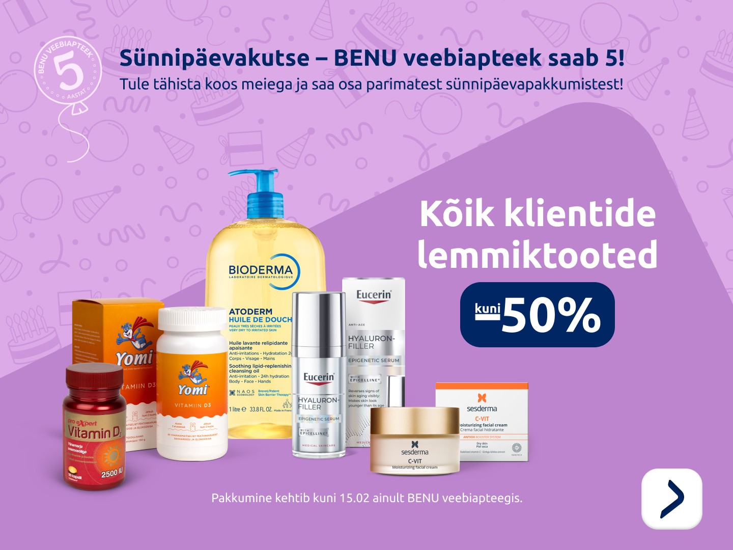 Kõik klientide lemmiktooted kuni  50%